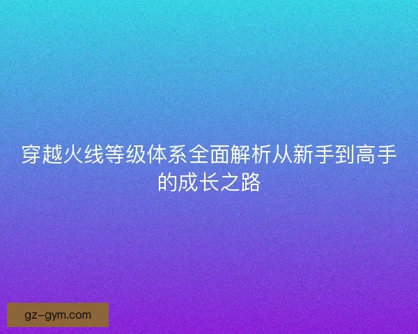 穿越火线等级体系全面解析从新手到高手的成长之路